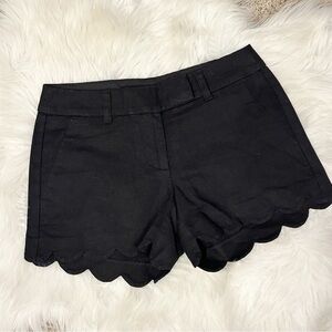 NWT Black J Crew shorts with scalloped hemline